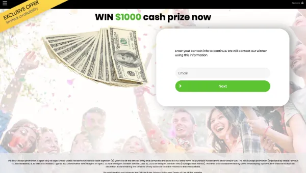 Win $1000 Cash Prizes Now